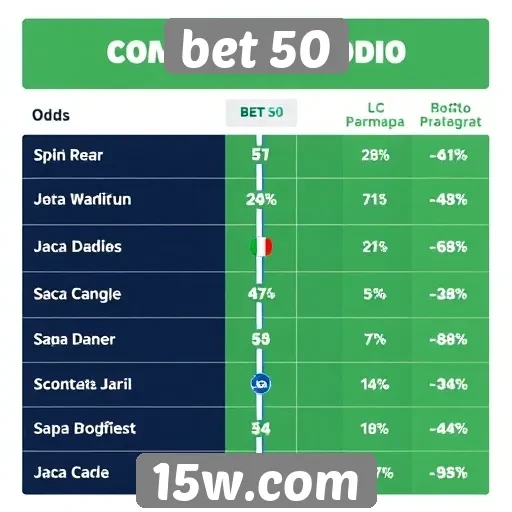 Comparação das odds oferecidas pela bet 50